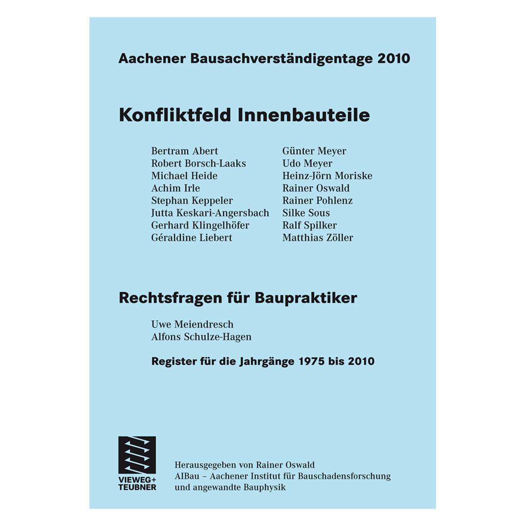 Vieweg+Teubner Aachener Bausachverständigentage 2010 (Deutsch, Softcover, Rainer Oswald) (55319108)