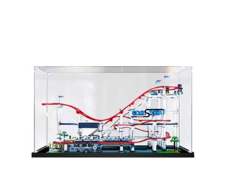Acryl-Vitrine für Lego 10261 Achterbahn-Bauset, transparente Vitrine, staubdichte Vitrine, kompatibel mit Lego 10261 (nur Vitrine) (Transparent 2 mm)