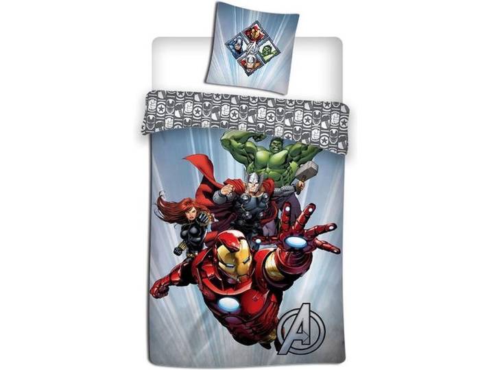 Marvel Avengers Dekbedovertrek De Hulk, Black Widow, Iron Man en Thor - 140 x 200 cm - Polyester