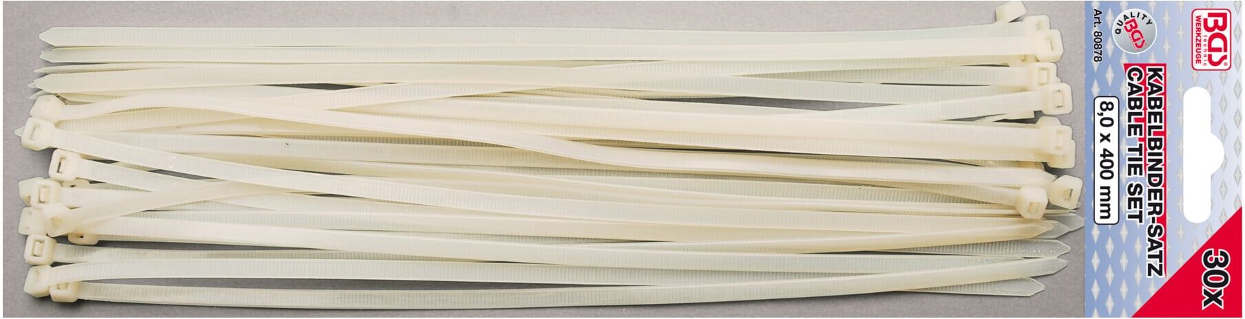 Kabelbinder-Set 8,0 x 400 mm 30-tlg. ; BGS technic (80878)