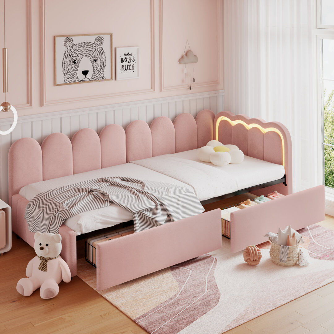 Ivy Bronx Single (3') Daybed Pink