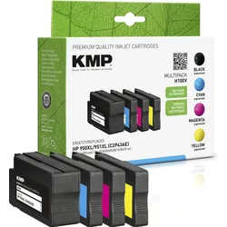 KMP Druckerpatronen H100V schwarz, cyan, magenta, gelb kompatibel zu HP 950XL/951XL (C2P43AE), 4er-Set