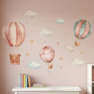 Unique "120 Pieces Self Adhesive Wall Stickers Hot Air Balloon Pattern - 35.4"" x 11.8"""