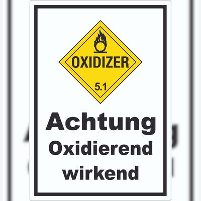 HB-Druck Aufkleber Oxidierend wirkend Oxidizer entzündend A6 (105x148mm)