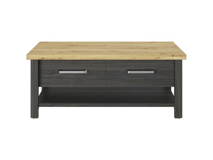 Salontisch Reyet schwarz/Eiche Holz B 112 T 67 cm - Material: Holzwerkstoff - Salontisch
