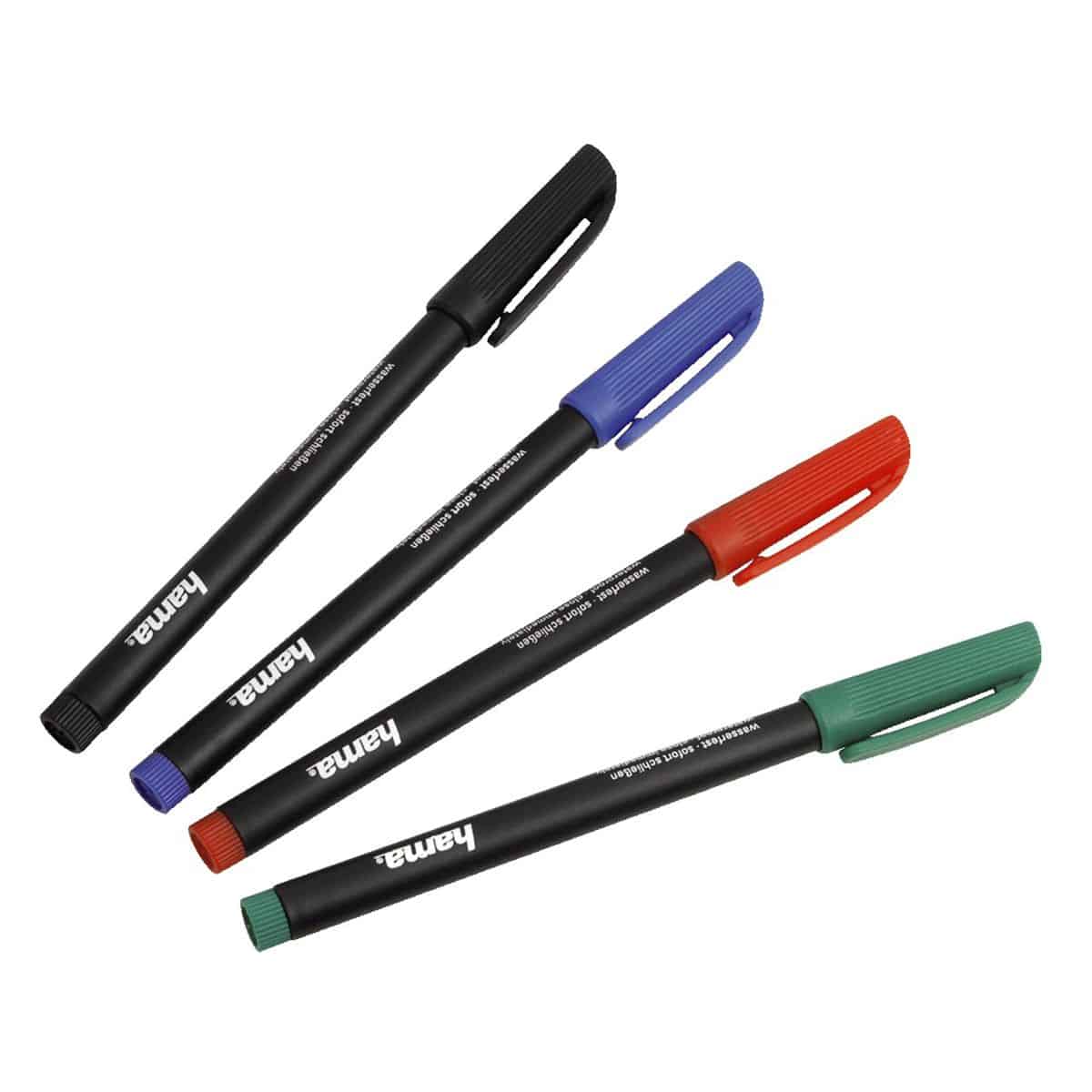 Hama CD/DVD Marker, set of 4 pieces, black-red-blue-green 00051195