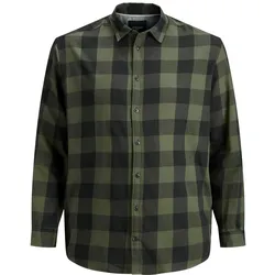 Jack & Jones Herren Freizeit Hemd JJEGINGHAM Comfort Fit Plussize - Brick Red 12183107 - 8XL