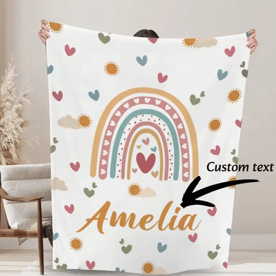 Inspire Curations Personalized Name Flannel Blanket For Kids send Your Name 130x150cm