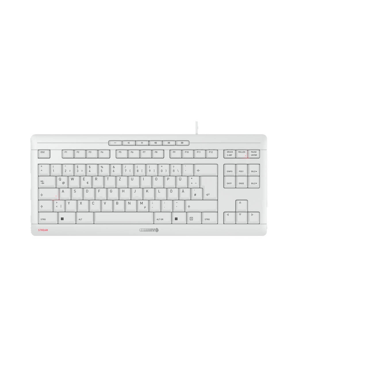 Cherry Stream Keyboard TKL Kabelgebundene Tastatur Weiß-Grau JK-8600DE-0