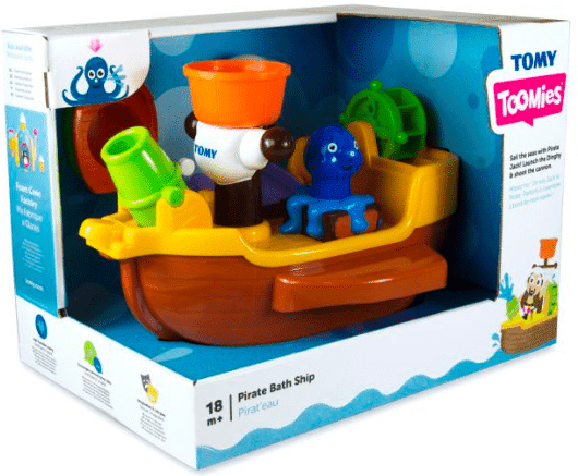 TOMY Toomies Pirate Ship Bath Toy - Interactive Pirate Ship for Bath Time Play - 0-3 Years