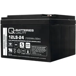 Q-Batteries 12LS-24 | 12V 24Ah Blei-Vlies-Akku / AGM VRLA mit VdS