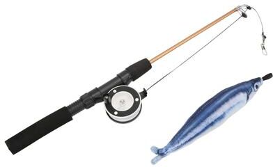 Uplift Essentials Retractable Cat Fishing Pole Toy With Reel Interactive Pulley Wand Lure style 2