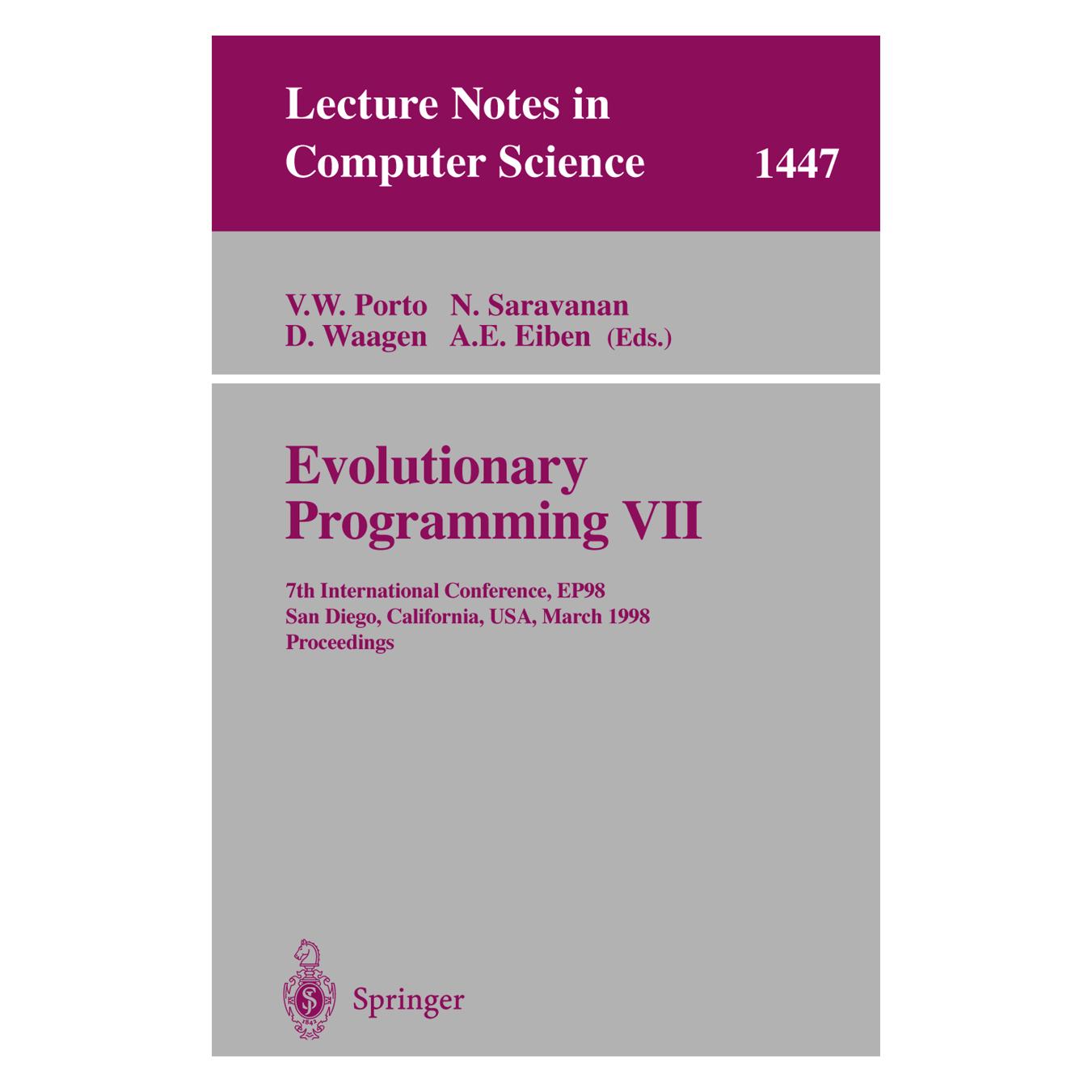 Springer Evolutionary Programming VII (Englisch, Softcover, A.E. Eiben, D. Waagen, N. Saravanan, V.W. Porto) (56210158)