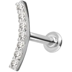14 Karat Gold Labret mit Innengewinde MOISSANIT-BOGEN