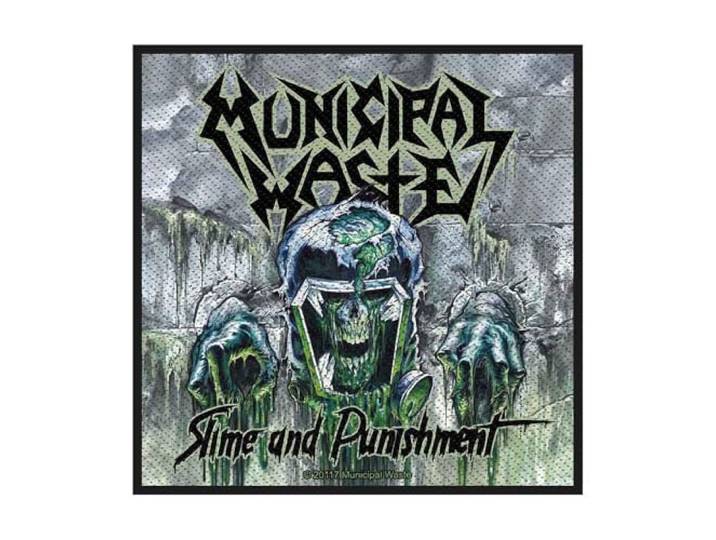 Municipal Waste Patch Slime and Punishment Band Logo nieuw Officieel Woven Sew Accessory Size