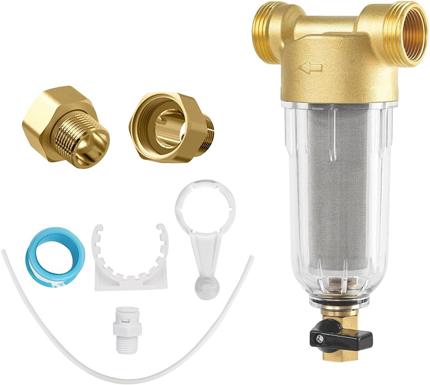 Merkloze Tuinbesproeiing Accessoires Set met Fijnfilter, Waterfilter en Sedimentfilter voor Bronwateraansluiting