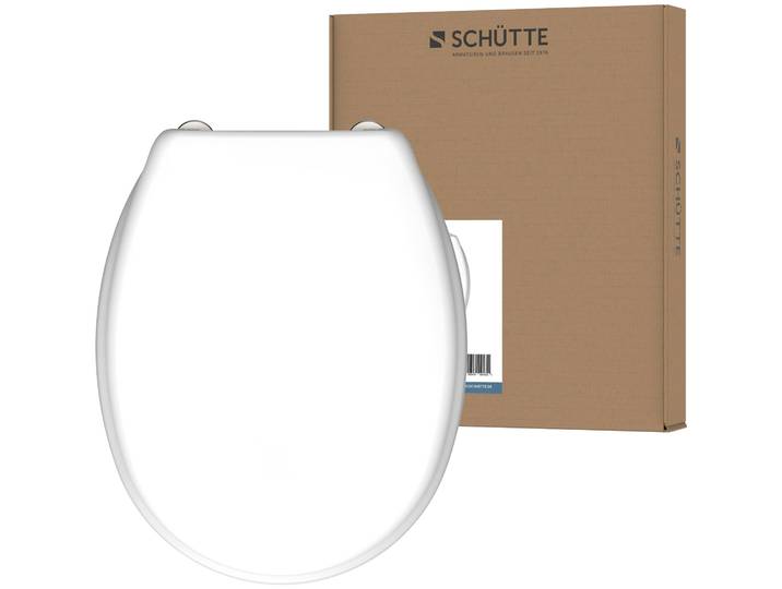WC-Sitz SCHÜTTE, weiss (weiß), B:45,6cm H:5,5cm L:37,1cm, Duroplast, WC-Sitze, WC-Sitz, Duroplast,maximale Belastung der Klobrille 175 kg