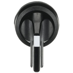 ABB M2SS6-10B Wahlschalter, schwarz, 2 Stellungen, Rückzug von C nach B, Frontring Kunststoff schwarz, nicht beleuchtbar, langer Drehgriff