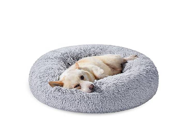 Feandrea donzig hondenbed, wasbaar, lang pluche, 80 cm diameter