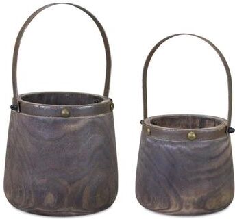 Melrose International Decorative Pail (Set of 2)