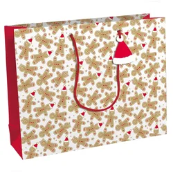 Clairefontaine 6x Geschenktasche Kraft Shopping, Lebkuchen, 37,3x11,8x27 ,5cm - Weiß X-30894-6C