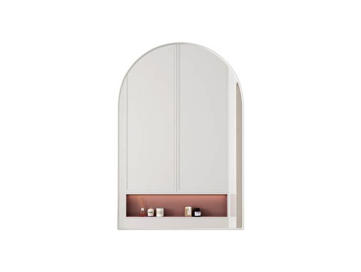 LPOSPI Miroir - armoire miroir arc avec meuble de rangement mural pour salle de bain salon ou chambre 91 x 61 x 12 cm blanc