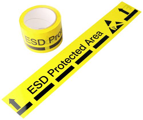 Antistat ESD-Bodenmarkierungsband 33m Gelb (L x B) 33m x 75mm 054-0007selbstklebend