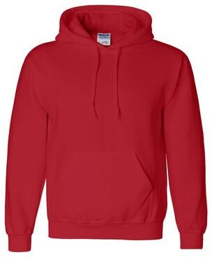 Gildan G125 DryBlend Hooded Sweatshirt in Red size Large   Cotton Polyester 12500, G12500