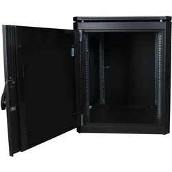 Logon 12U W=600mm D=800mm H=719mm (12 HE, 19 Zoll Rack), Serverschrank, Schwarz