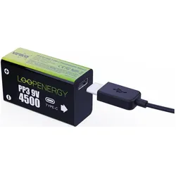 Verico Li-Ion-Akku Loop Energy 9 V- Block, 4er Pack (4 Stk., 6HR61, 9V Block, PP3, 500 mAh), Batterien + Akkus