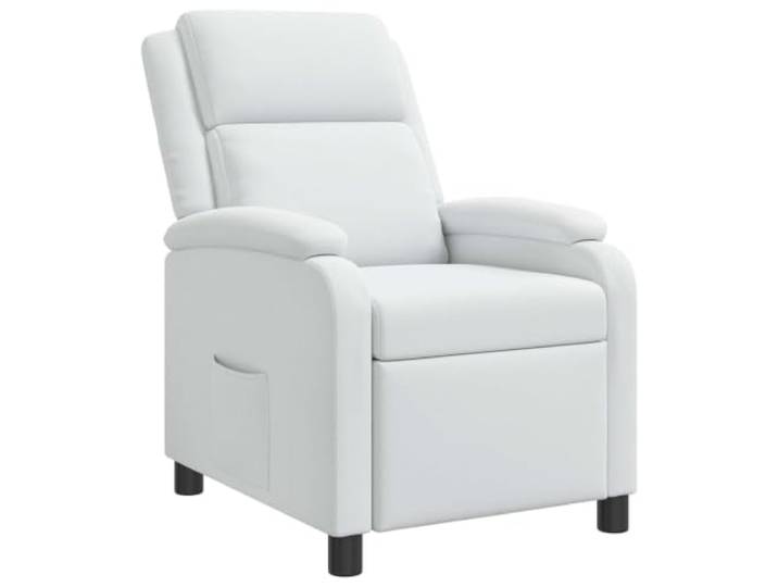 YUTAASU Relaxsessel White Fabric Adjustable Recliner 115-160 Degree Recline, Metal Wood Frame, Polyester Cover, Living Room Office