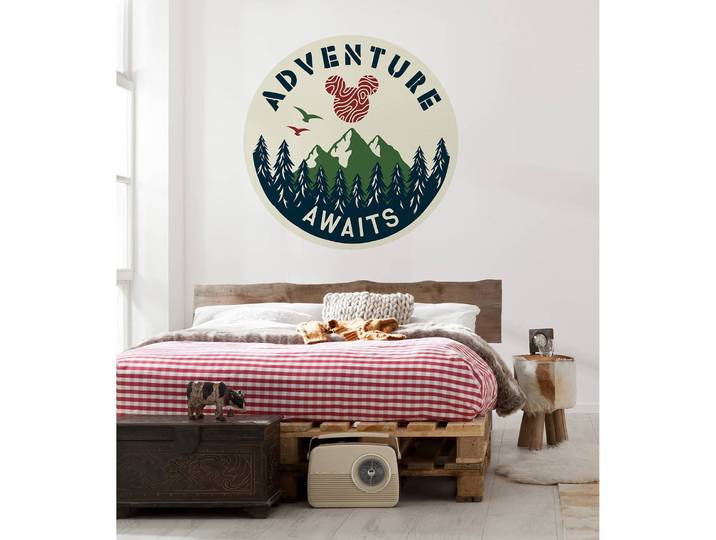 Papier peint intissé Mickey Adventure 128 x 128cm Multicolore