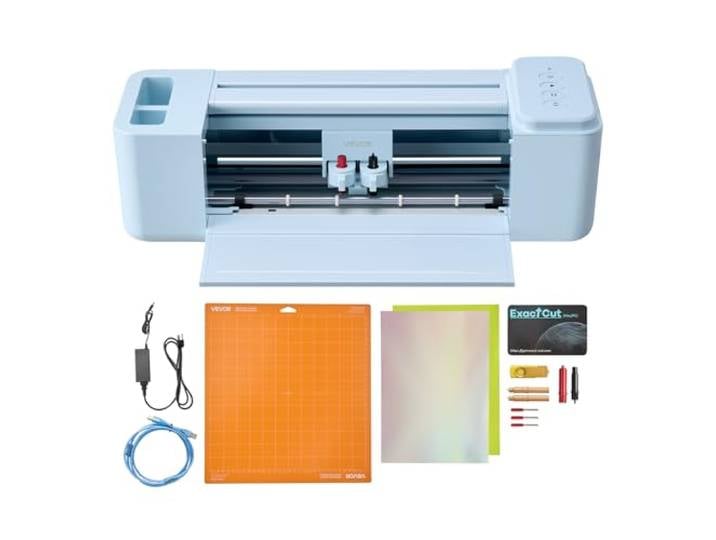 VEVOR Machine de Découpe Capacité Max. 305 mm\, Découpe Vinyle à Boutons\, pour Personnalisation d'Objets Artisanaux Autocollants Scrapbooking Décoration\, Compatible avec Mac\, Windows\, Android et iOS