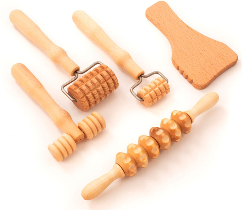 Kit de maderoterapia facial: ideal para o rejuvenecimiento (cinco elementos)