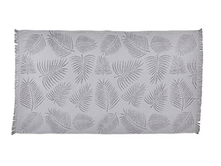 DONE Capri Palm Leaves Hamamtuch 90x160cm Silver sommerliches Motiv weich saugfähig trocknet schnell strapazierfähig sporttuch 100% Baumwolle