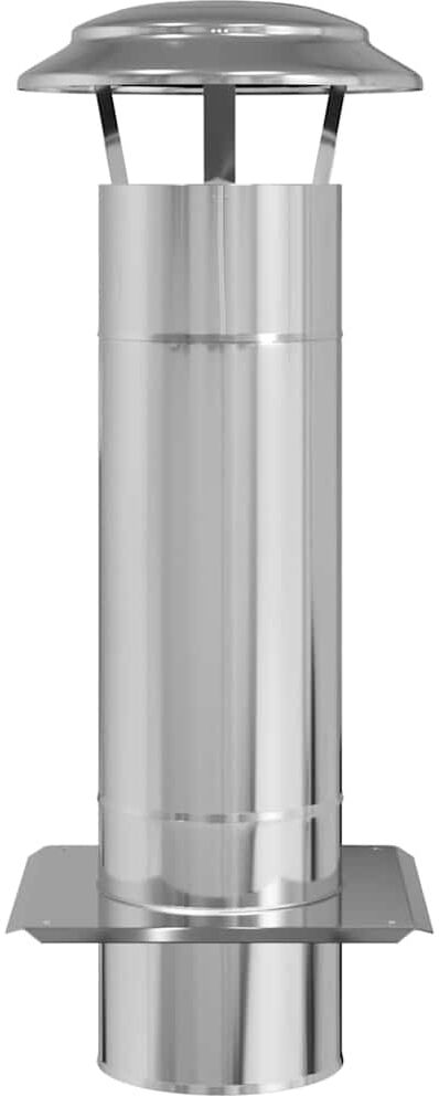 vidaXL Extension de Conduit Argenté 25 x 25 x 65 cm Acier inoxydable