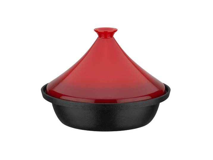GSW Schmortopf, Rot, Schwarz, Metall, Keramik, 2 l, ISO 9001, backofengeeignet, rostfrei, hitzebeständig, geschmacksneutral, optimale Wärmeverteilung, leichte Reinigung, schadstofffrei gemäß EU-Standards,nicht backofengeeignet, Kochgeschirr, Töpfe, Diverse Spezialtöpfe