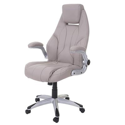 Décoshop26 - Ergonomischer taupefarbener Bürostuhl aus Kunststoff mit Rollen BUR04081 BUR04081