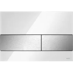 TECE TECEsquaresquare Betätigungsplatte 9240801 Glas weiß, Tasten Edelstahl gebürstet