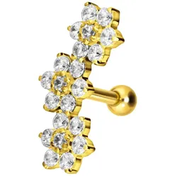 Titan Ohrpiercing 3 KRISTALLBLUMEN