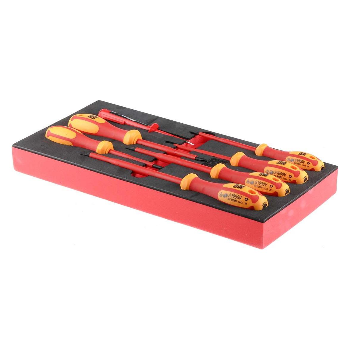 RS PRO 7pc Insulated Slotted/PH Screwdriver Set (8335941)