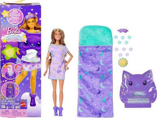Barbie Sleepover Reveal pop en accessoires met meerdere kleuren