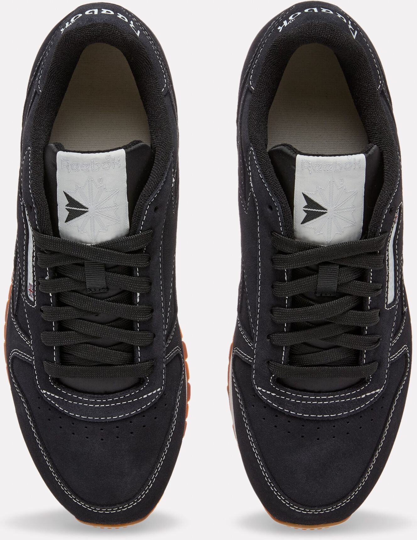 Sneaker REEBOK CLASSIC "CLASSIC LEATHER", Gr. 37,5, schwarz (schwarz, chalk, gum), Leder, Schuhe Sneaker schwarz, chalk, gum 37,5