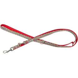 PETS Collection Smycz dla psa, wzr folk, regulowana, tama, 25MM/220CM czerwona (Hund), Halsband + Leine
