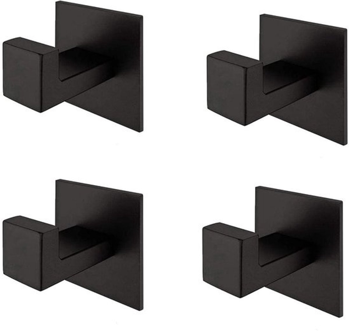 Set van 4 zelfklevende handdoekhaken van roestvrij staal