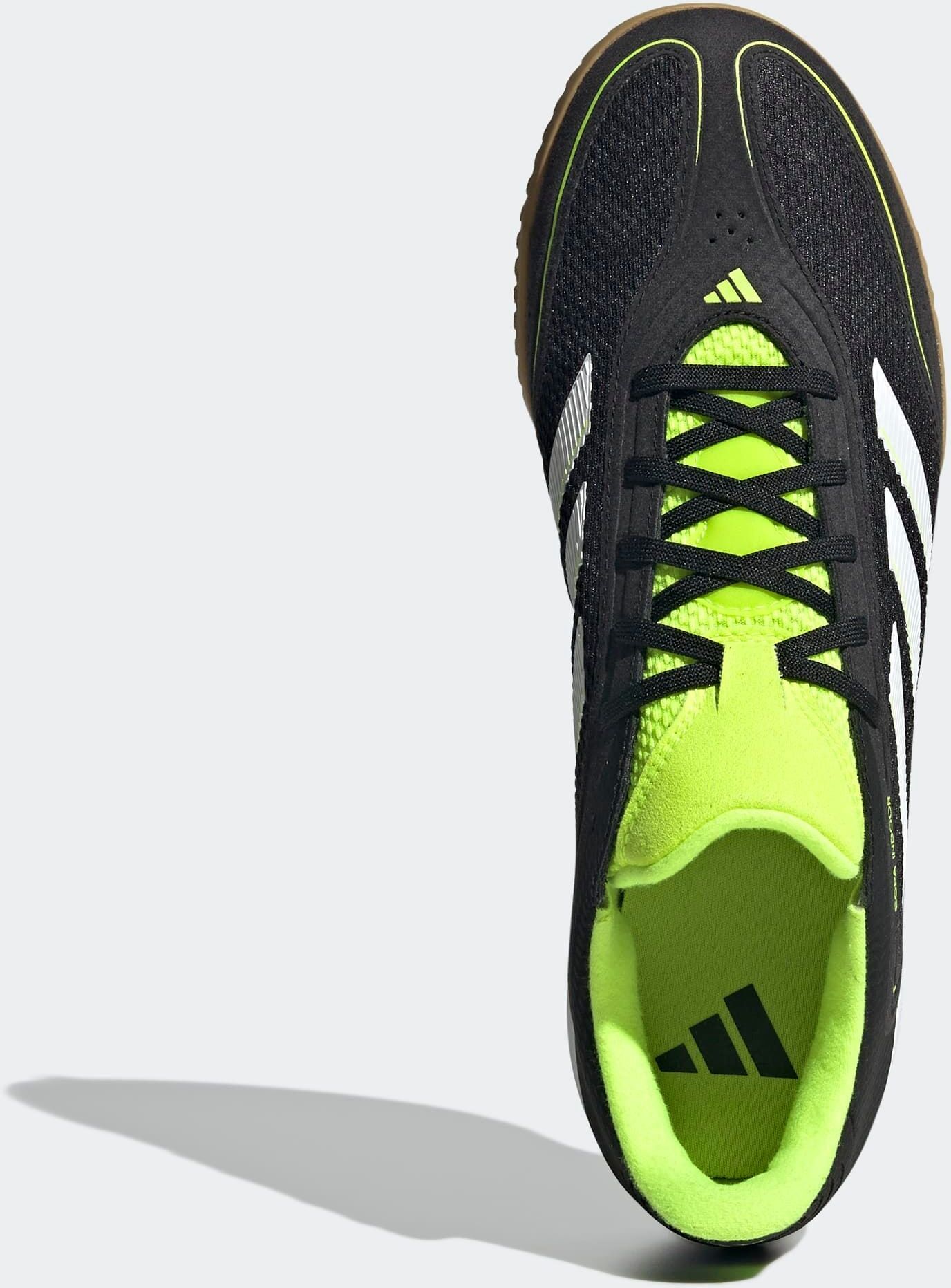 Fussballschuh ADIDAS PERFORMANCE "COPA COURT LEAGUE", Gr. 42, weiss (core schwarz, cloud weiß, lucid lemon), Synthetik, Textil, Schuhe Fussballschuh, geeignet als Hallenschuhe core schwarz, cloud weiß, lucid lemon 42