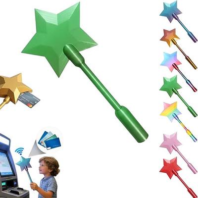 3D-gedruckte Zauberstab-App zum kontaktlosen Bezahlen, magische Sternen-Zauberstäbe zum Bezahlen, Zauberstäbe mit kontaktlosem Kartenhalter, digitale Sternen-Zauberstäbe für einfaches Bezahlen, tolles
