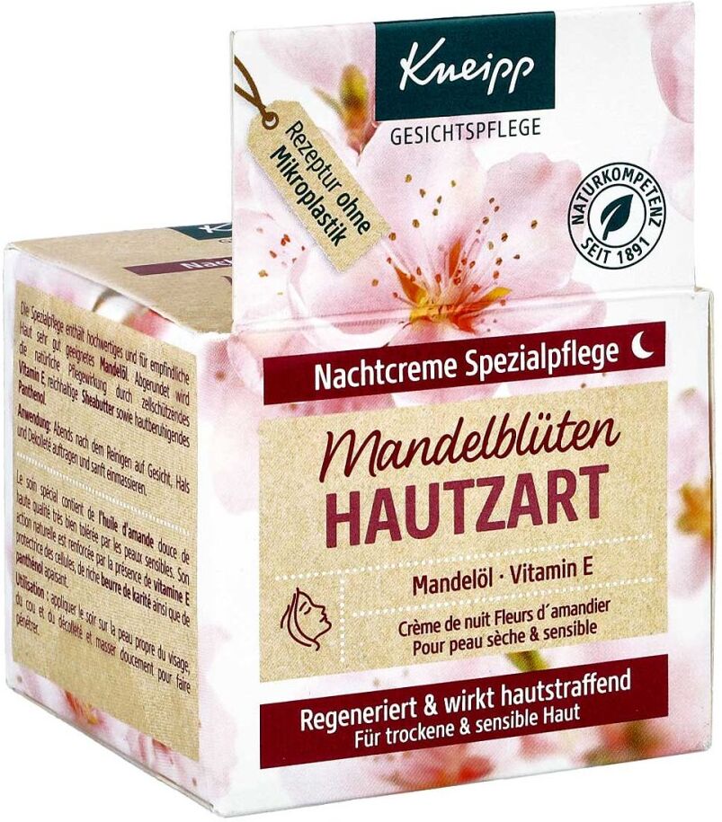 Kneipp Nachtcreme Mandelblüten Hautzart regen.