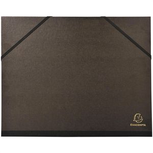 Exacompta Zeichenmappe 547100E Kraft, schwarz, A4, Karton, Gummizug