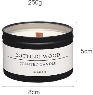 Uplift Picks Black Tin Scented Candle With Wooden Wick Aromatic Decorative Candle Jar With Lid british Pear